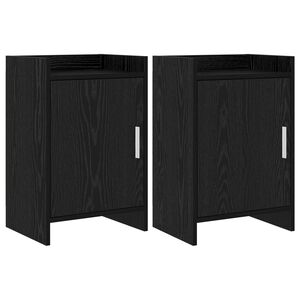 vidaXL Nachttische 2 pcs Schwarze Eiche 40 x 30 x 60 cm Holzwerkstoff