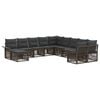 vidaXL Gartensofa-set 11 Stk. Grau und Dunkelgrau Poly-Rattan