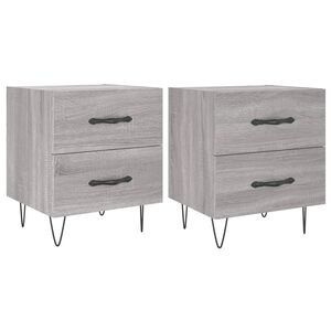 vidaXL Nachttische 2 Stk. Grau Sonoma 40x35x47,5 cm Holzwerkstoff
