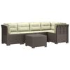 vidaXL 5-Sitzer Gartensofa mit Kissen Rattan-Look PP Hellgrau