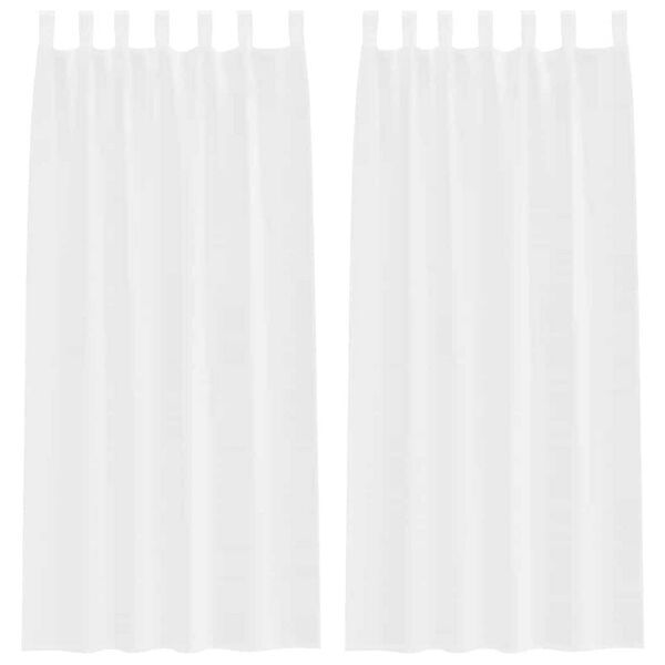 vidaXL Voile-Vorhang mit Vorh&auml;ngen 2 pcs Wei&szlig; 260 x 140 cm Polyester