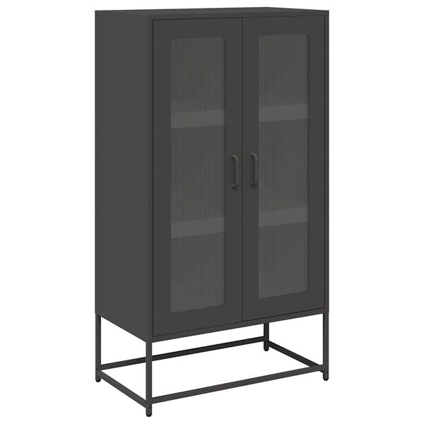 vidaXL Highboard Schwarz 68x39x123 cm Stahl