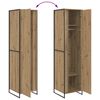 vidaXL Warderobe mit T&uuml;r 2 pcs Kunsthandwerk Eiche 50 x 50 x 200 cm