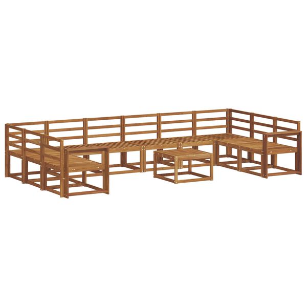 vidaXL Outdoor-Sofagarnitur 11 pcs Natur Massivholz Akazie