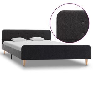 vidaXL Bettgestell Dunkelgrau Sackleinen 140x200 cm