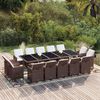vidaXL 15-tlg. Garten-Essgruppe mit Kissen Poly Rattan Braun