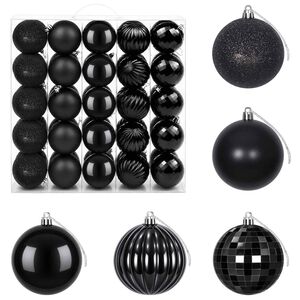 vidaXL Weihnachtskugelset 50 stk. Schwarz Durchmesser 8 cm Polystyrol