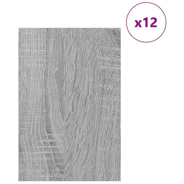 vidaXL Dekoplatten 12 pcs Grau Sonoma 40 x 60 x 0.3 cm Holzwerkstoff