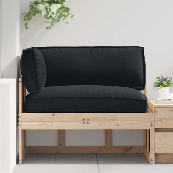 vidaXL Palettenkissenset 3 pcs Schwarz Oxford-Stoff