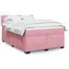 vidaXL Boxspringbett mit Matratze Rosa 160x200 cm Samt