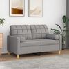 vidaXL 2-Sitzer-Sofa mit Kissen Hellgrau 120 cm Stoff