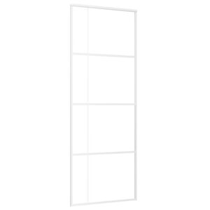vidaXL Schiebetür ESG-Mattglas und Aluminium 76x205 cm Weiß