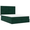 vidaXL Ottoman-Bett mit Matratzen & LEDs Dunkelgr&uuml;n 140x190 cm Samt