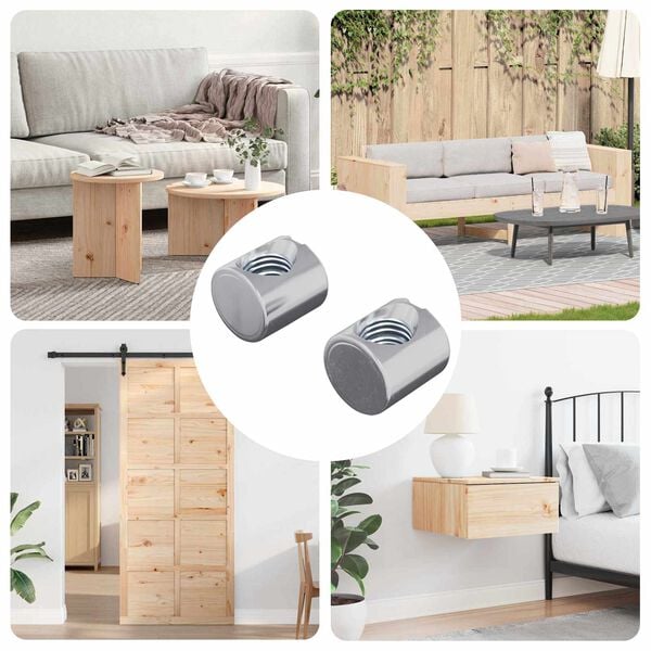 vidaXL Zylindermuttern 2 pcs M6 x 12 mm (Gewindedurchmesser x H)