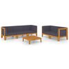 vidaXL 6-tlg. Garten-Lounge-Set mit Kissen Akazie Massivholz