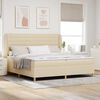 vidaXL Boxspringbett mit Matratze Dunkelgrau 90x190 cm Creme Stoff