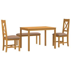 vidaXL Essgruppe 4 stk. Grau Massivholz Eiche