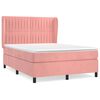 vidaXL Boxspringbett mit Matratze Rosa 140x190 cm Samt