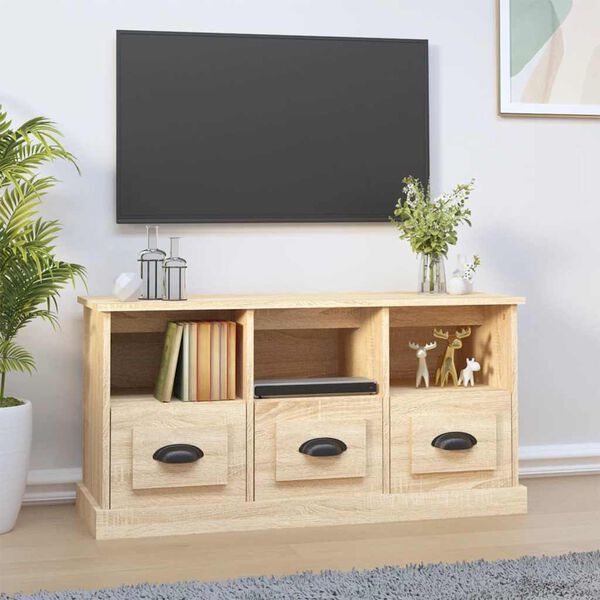 vidaXL TV-Schrank Sonoma-Eiche 100x35x50 cm Holzwerkstoff