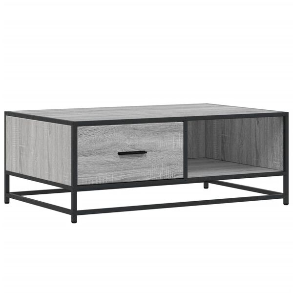 vidaXL Couchtisch Grau Sonoma 90x57x35 cm Holzwerkstoff und Metall