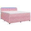 vidaXL Boxspringbett mit Matratze mit Kopfteil Rosa 180 x 200 cm Samt