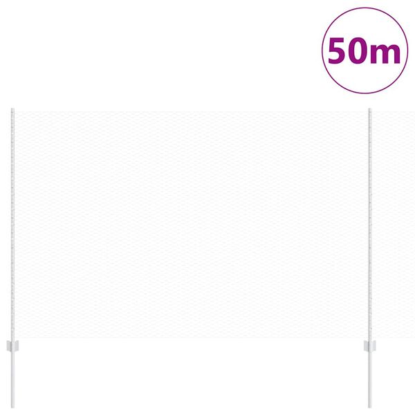 vidaXL Zaun mit Pfosten Silber 1,6 x 50 m Stahl