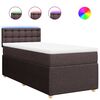 vidaXL Boxspringbett mit Matratze Dunkelbraun 100x200 cm Stoff