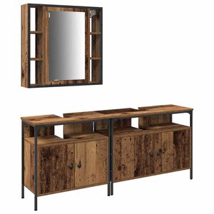 vidaXL Badezimmer Waschbeckenm&ouml;bel 3 stk. Braun 80 x 30 x 60 cm