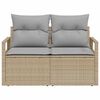 vidaXL Garten-Sofa mit Kissen 120 x 62 x 69 cm Poly-Rattan