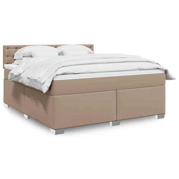 vidaXL Boxspringbett Matratze Cappuccino-Braun 180x200 cm Kunstleder