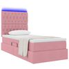 vidaXL Bett mit Stauraum und LED mit Matratze Rosa 90 x 190 cm Samt