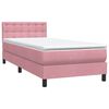 vidaXL Boxspringbett mit Matratze Rosa 80x210 cm Samt