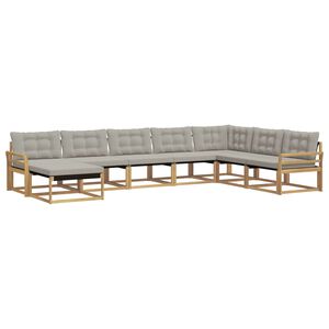 vidaXL Outdoor-Sofagarnitur 8 stk. Wei&szlig; und Hellgrau Massivholz Akazie