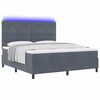 vidaXL LED Boxspringbett mit Matratze Dunkelgrau 180 x 200 cm Samt