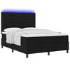 vidaXL Boxspringbett mit Matratze mit LED Schwarz 140 x 190 cm Stoff