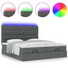 vidaXL Ottoman-Bett mit Matratzen & LEDs Dunkelgrau 180x200 cm Stoff