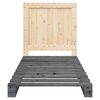 vidaXL Massivholzbett mit Kopfteil Grau 90x200 cm Kiefer