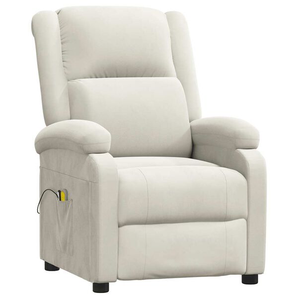 vidaXL Massagesessel Elektrisch Creme Samt