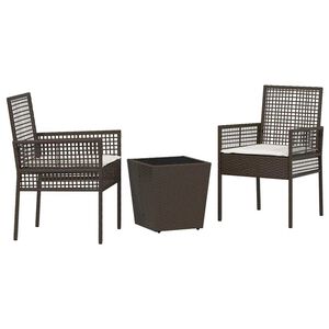 vidaXL Garten Bistro Set 3 pcs Braun Poly Rattan