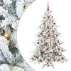vidaXL K&uuml;nstlicher klappbarer Weihnachtsbaum Wei&szlig; 180 cm PVC und Stahl