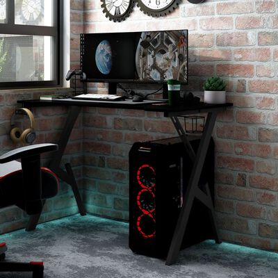 vidaXL Gaming-Schreibtisch mit Y-Gestell Schwarz und Rot 110x60x75 cm