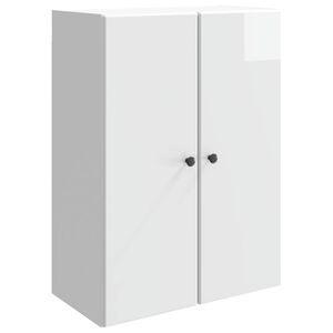 vidaXL Wandschrank 66 x 34,5 x 90 cm Holzwerkstoff Hochglanz Wei&szlig;