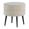Venture Home Hocker Pot 40x40x40 cm Samt Schwarz und Hellbeige