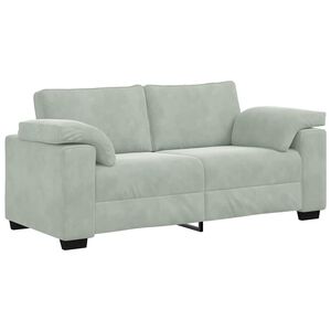 vidaXL Zweisitzer-Sofa Hellgrau 180x77x82 cm Samt
