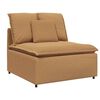 vidaXL Modulares Sofa Mittelmodul mit Kissen Beige 100 cm