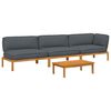 vidaXL Sofa Set 4 stk. Anthrazit Massivholz Akazie