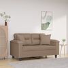 vidaXL 2-Sitzer-Sofa mit Kissen Taupe 120 cm Mikrofasergewebe
