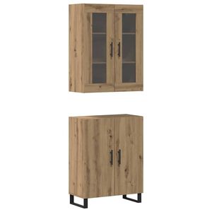 vidaXL Highboard 2 stk. Artisan-Eiche 69,5 x 34 x 180 cm Holzwerkstoff