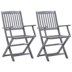 vidaXL Klappbare Gartenst&uuml;hle 2 Stk. Massivholz Akazie