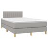 vidaXL Boxspringbett mit Matratze & LED Hellgrau 120x200 cm Stoff